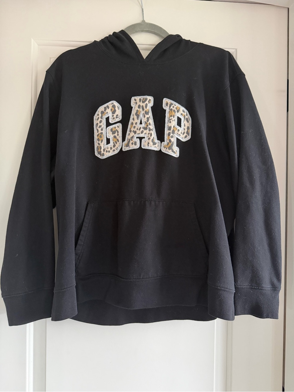 GAP Black Hoodie with Leopard Logo